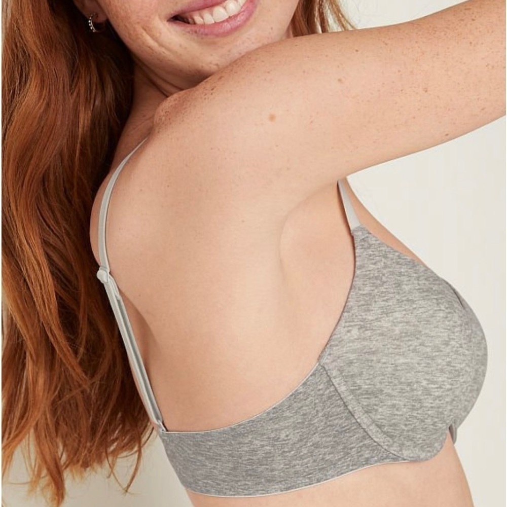 Pink Victoria’s Secret Wear Everywhere Push Up Gray Padded Bra 34C - Picture 3 of 13